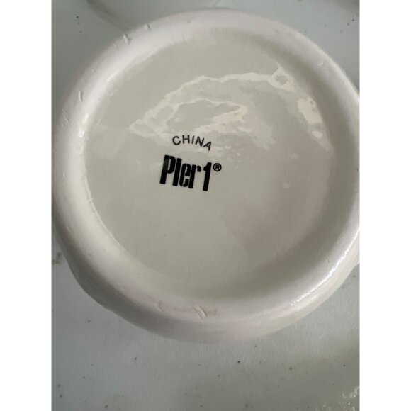 Vtg Pier 1 4pc Frosty Snowman Measuring Cup Set Ceramic Christmascore Grannycore - Picture 6 of 8